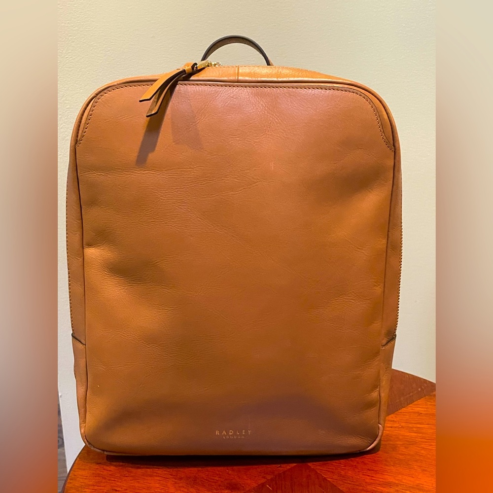 Radley London caramel brown leather Greyfriars Gardens backpack